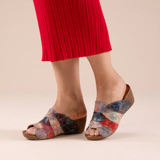 HANNAH C - MULTI COLOUR LEATHER MULES