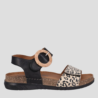 CARMEN - BLACK LEATHER SANDALS