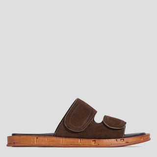 CERA - CHESTNUT SUEDE SANDAL SLIDES