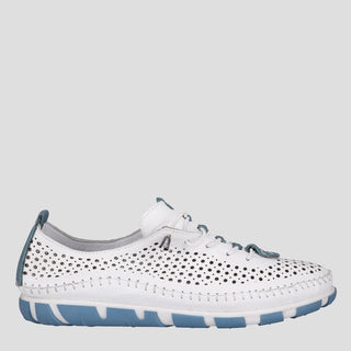 CHIN - WHITE DENIM LEATHER SNEAKERS