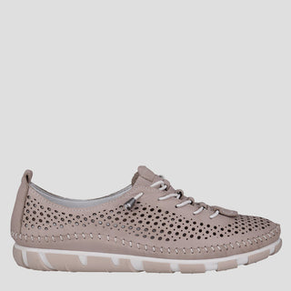 CHIN - TAUPE LEATHER SNEAKERS