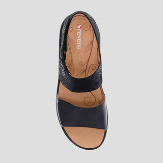 COMO - BLACK LIZARD PRINT LEATHER SANDALS