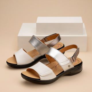 COMO - SILVER FUSION LEATHER SANDALS