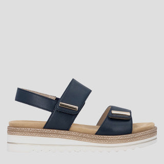 DOQ59 - NAVY LEATHER SANDALS