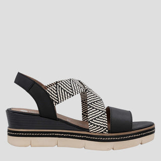 REMONTE D2L54 - BLACK LEATHER SANDALS