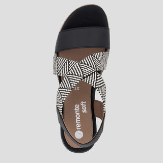 REMONTE D2L54 - BLACK LEATHER SANDALS