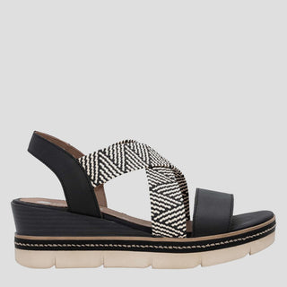REMONTE D2L54 - BLACK LEATHER SANDALS
