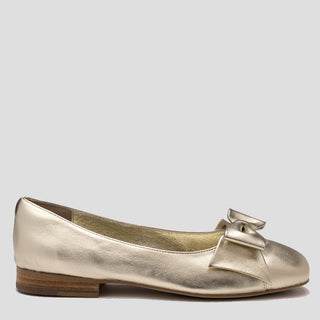 DEBBINE W - PALE GOLD LEATHER FLATS