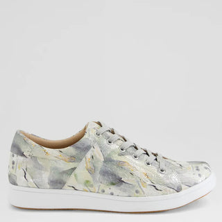DELILAH XF - FROST-WHITE EMBOSSED LEATHER SNEAKERS