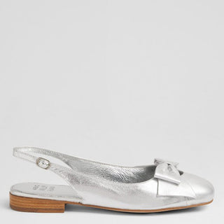 DELOE W - SILVER LEATHER FLATS