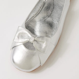 DELOE W - SILVER LEATHER FLATS