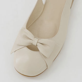 DELOE W - VANILLA LEATHER FLATS
