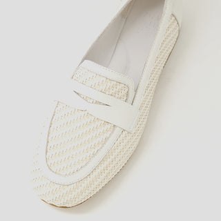 DELROY W - IVORY MULTI LEATHER FLATS