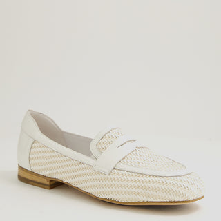 DELROY W - IVORY MULTI LEATHER FLATS