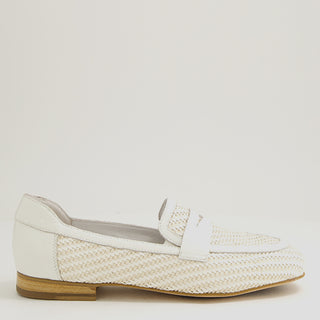 DELROY W - IVORY MULTI LEATHER FLATS
