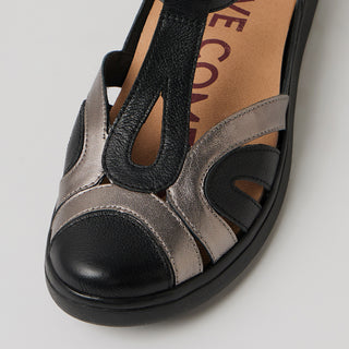 DEMNA XF - BLACK-PEWTER LEATHER SANDALS