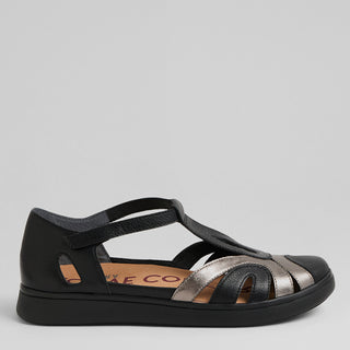 DEMNA XF - BLACK-PEWTER LEATHER SANDALS