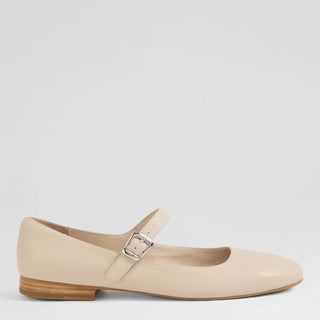 DEVODIE XW - ALMOND LEATHER FLATS