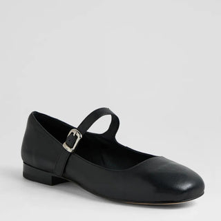 DEVODIE XW - BLACK LEATHER FLATS