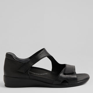 DROPS W - BLACK LEATHER SANDALS