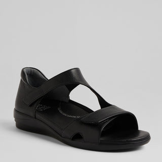 DROPS W - BLACK LEATHER SANDALS