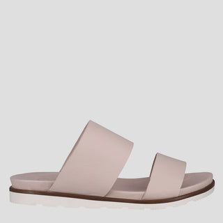 ELIZA - POWDER LEATHER SLIDE SANDALS