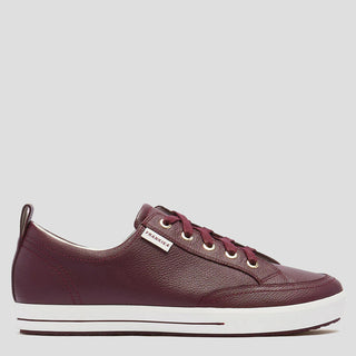ELLIE V - CRANBERRY TUMBLED LEATHER SNEAKERS