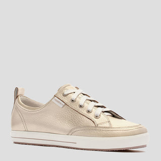 ELLIE V - WHITE GOLD TUMBLED LEATHER SNEAKERS