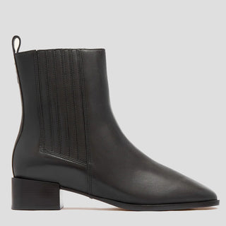 ELLIOTT - BLACK LEATHER ANKLE BOOTS