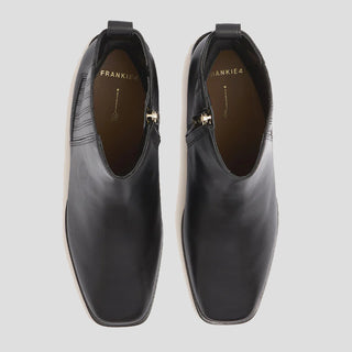 ELLIOTT - BLACK LEATHER ANKLE BOOTS