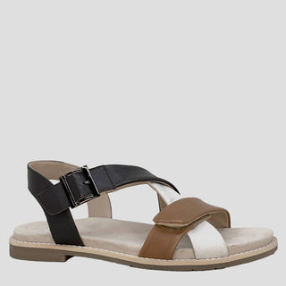 ELBA - MOUSSE CREAM MOCCA LEATHER SANDALS