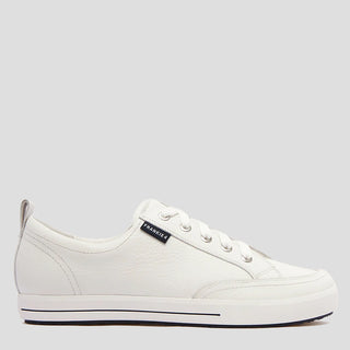 ELLIE V - WHITE TUMBLED LEATHER SNEAKERS