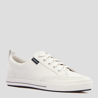 ELLIE V - WHITE TUMBLED LEATHER SNEAKERS