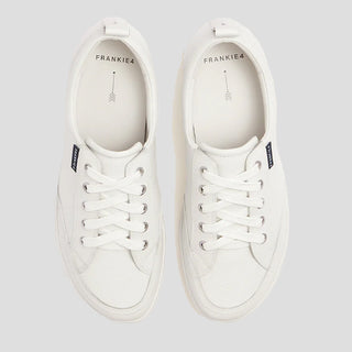 ELLIE V - WHITE TUMBLED LEATHER SNEAKERS