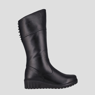 ENGAGE - BLACK LEATHER LONG BOOTS