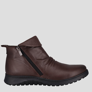 EXPRESS - CHOCOLATE LEATHER ANKLE BOOTS