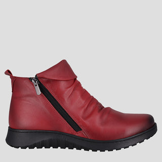 EXPRESS - RED LEATHER ANKLE BOOTS