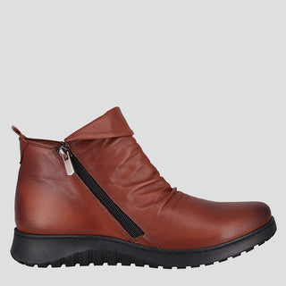 EXPRESS - WHISKEY LEATHER ANKLE BOOTS