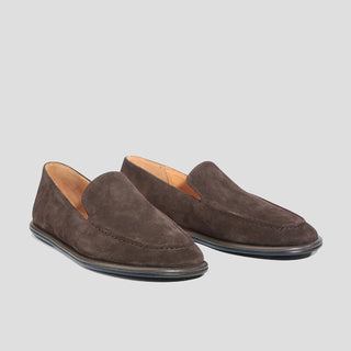 FELICITY - MAHOGANY SUEDE LOAFER FLATS
