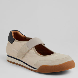 FRIESH XW - VANILLA-NAVY LEATHER FLATS
