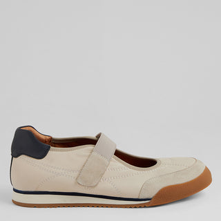 FRIESH XW - VANILLA-NAVY LEATHER FLATS