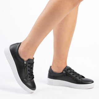 G33.334 - BLACK LEATHER SNEAKERS - FINAL SALE