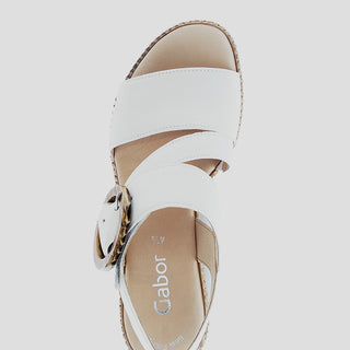 G64.770 - LATTE LEATHER WEDGE HEEL SANDALS