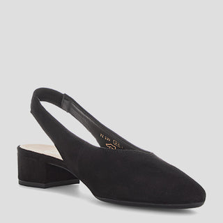 G81.520 - BLACK SUEDE SLINGBACK HEELS