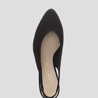 G81.520 - BLACK SUEDE SLINGBACK HEELS