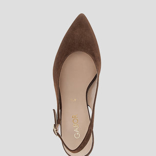 G81.590 - CACAO SUEDE SLINGBACK HEELS
