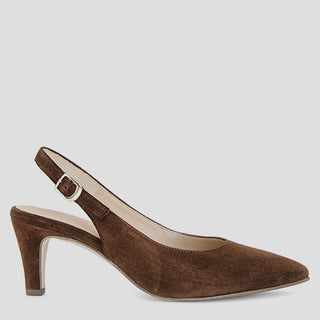 G81.590 - CACAO SUEDE SLINGBACK HEELS