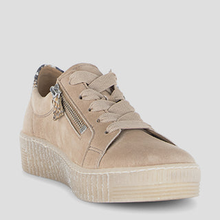 G83.334 - SAND/BLACK LEATHER SNEAKERS
