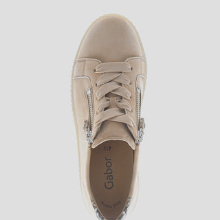 G83.334 - SAND/BLACK LEATHER SNEAKERS