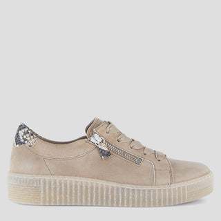 G83.334 - SAND/BLACK LEATHER SNEAKERS